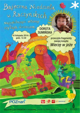 Dorota Sumińska czyta dzieciom w Poznaniu