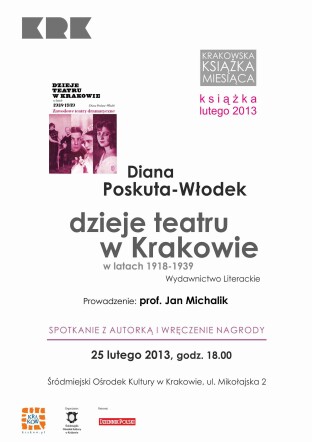 Krakowska Książka Miesiąca - Dzieje teatru w Krakowie 1918-1939